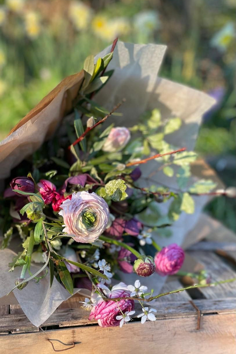 Gift-wrapped Seasonal Bouquet