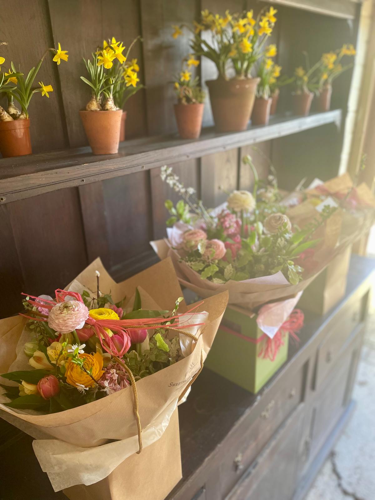 Gift-wrapped Seasonal Bouquet