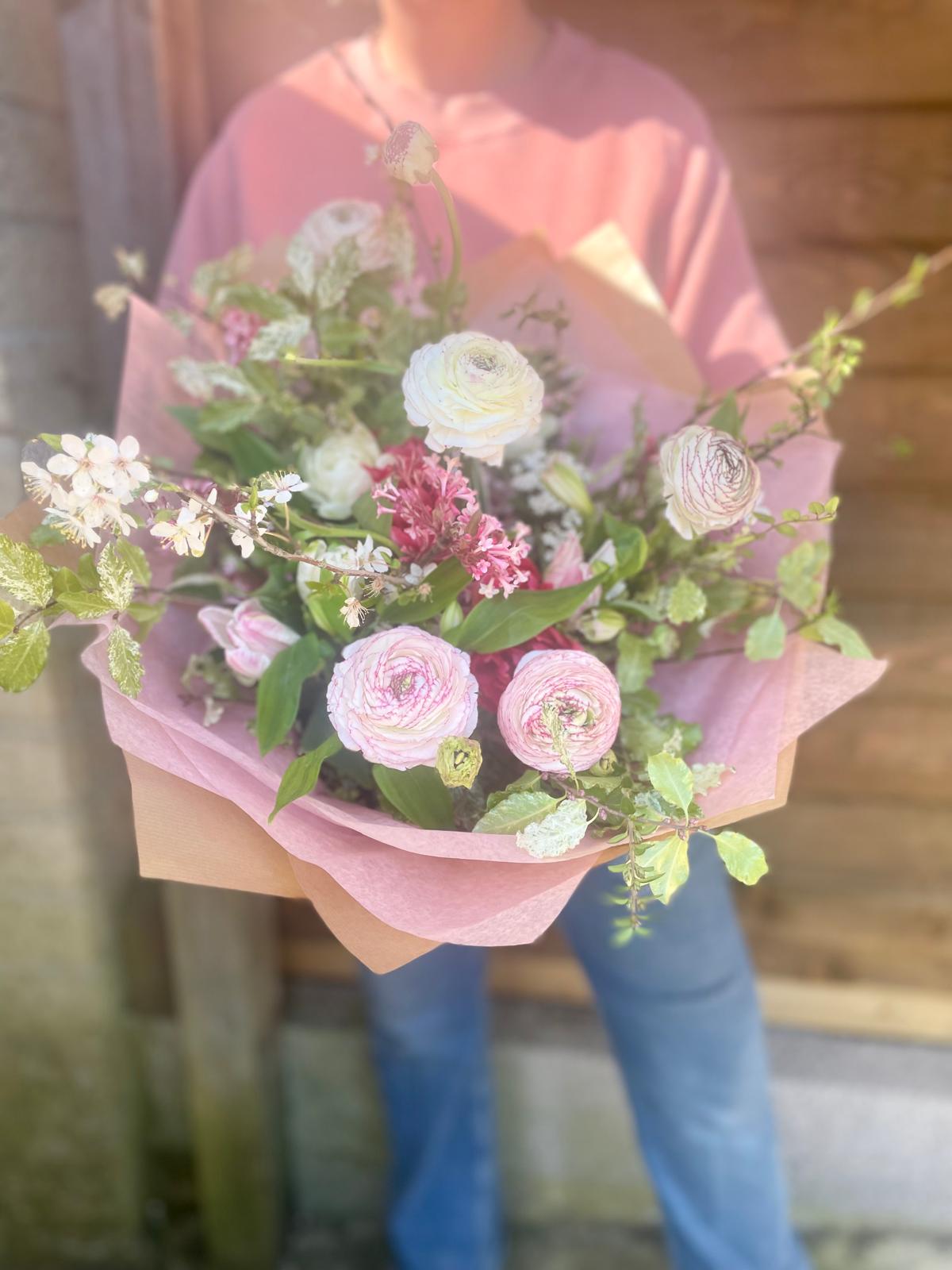Gift-wrapped Seasonal Bouquet